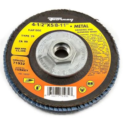 FOR71932-5 image(0) - Forney Industries Flap Disc, Type 29, 4-1/2 in x 5/8 in-11, ZA80 5 PK