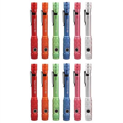 MXN03010 image(0) - Maxxeon WorkStar Rechargable LED Zoom Penlight/Inspection Light USB-C Mixed Display of Red, Orange, Green, Blue, Pink and Silver - Pack of 12