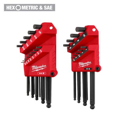 MLW48-22-2187 image(0) - Milwaukee Tool 22-Key Ball End L-Style Hex Key Set - SAE/Metric