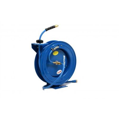 BLBBBRHD3850-AIO image(0) - BluBird BluBirdAll-in-OneRubber Air Hose Reel 3/8" X 50(Single Arm - Heavy Duty) with 3' Lead-in-Hose.Includes FreeStyle, Sshhh Tek, and Safety Rewind Features.