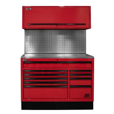 HOMRDCTS54002 image(0) - Homak Manufacturing 54 in. CTS Centralized Tool Storage with Toolboard Back Splash Set, Red