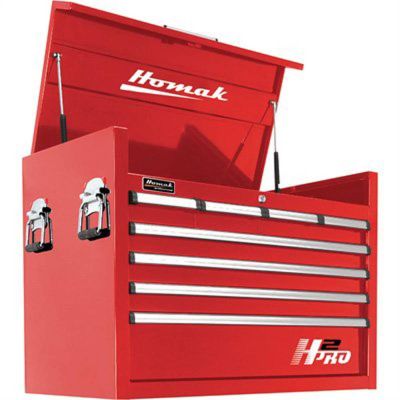 HOMRD02036081 image(0) - Homak Manufacturing H2PRO Series 36" 8-Drawer Top Chest, Red