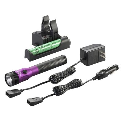 STL75482 image(0) - Streamlight Stinger LED HL 800 Lumen Rechargeable Flashlight - 120V AC/12V DC PiggyBack Smart Charge - Purple