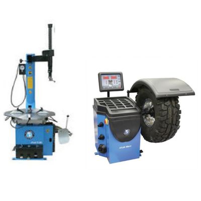 ATETCWB-COMBO2-FPD image(0) - Atlas Automotive Equipment Atlas Equipment TC289 Rim Clamp Tire Changer + WB41 Wheel Balancer Combo Package