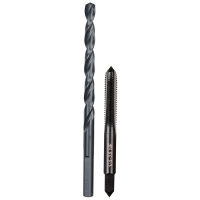 MLW49-57-5538 image(0) - Milwaukee Tool 1/4"-28 NF Straight Flute Plug Tap & #3 Drill Bit