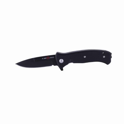 SUNAMK2204 image(0) - SUNEX Al Mar Mini SERE 2020 Night G Assisted Flipper Knife 3" D2 Matte Black Talon Drop Point, Black G10 Handles, Liner Lock - AMK2204