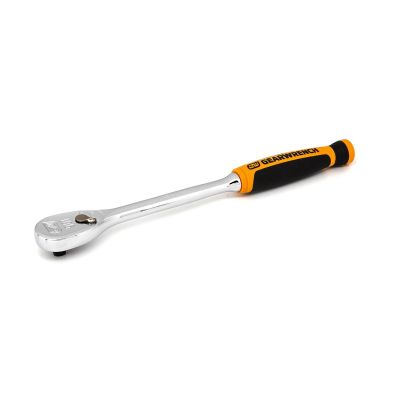 KDT81029T image(0) - GearWrench 1/4 Inch Drive 90-Tooth Long Handle Dual Material Teardrop Ratchet 8 Inch