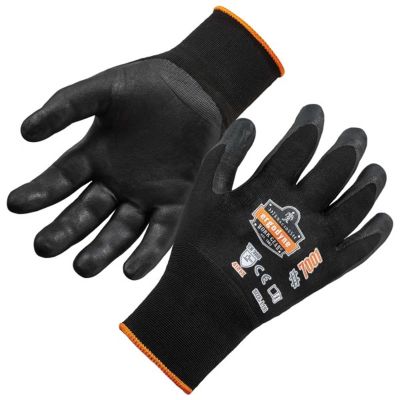 ERG17954 image(0) - Ergodyne 7001 L Black Abrasion Resis Nitrile-Coated Gloves DSX