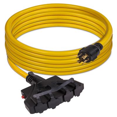 FRG1120 image(0) - Firman Power Cord L14-30P to 4x5-20R 25ft Extension 10 AWG with Circuit Breakers and Storage Strap