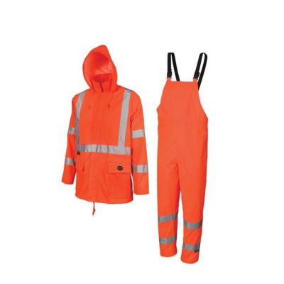 SRWV1080350U-4XL image(0) - Pioneer Pioneer - 150D Oxford Poly/PVC Waterproof Rainsuit - Hi-Vis Orange - Size 4XL