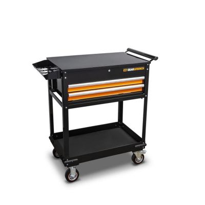 KDT83167 image(0) - GearWrench 32 Inch 2 Drawer Black & Orange Utility Cart