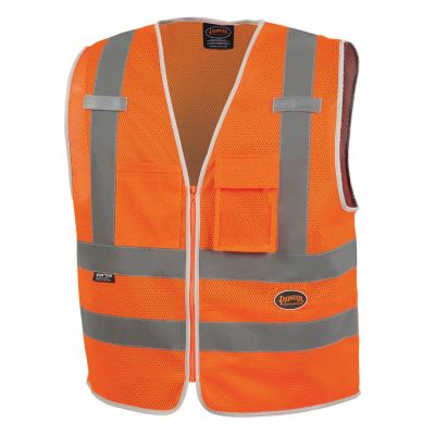 SRWV1025250U-4XL image(0) - Pioneer Pioneer - Mesh 8-Pocket Safety Vest - Hi-Vis Orange - Size 4XL