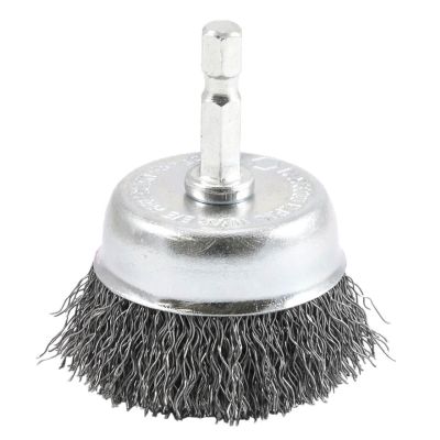 FOR72729 image(0) - Forney Industries Cup Brush, Crimped, 2 in x .012 in x 1/4 in Hex Shank