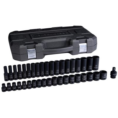 KDT84948N image(0) - GearWrench 39 Piece 1/2 Inch Drive 6 Point Standard & Deep Impact Metric Socket Set