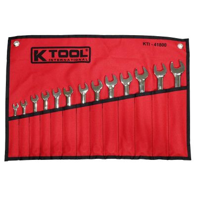 KTI41800 image(0) - K Tool International Wrench Set Combination 13 Piece Hi Polish Metric