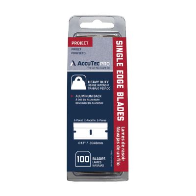 ASRAPBL-7054-0000 image(0) - AccuTec Pro Single Edge Razor Blades .012 2 Facet, 100 per box