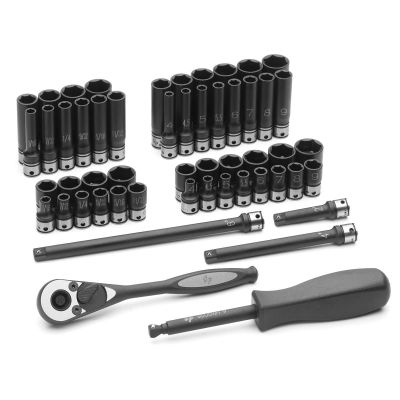 GRE89653CRD image(0) - Grey Pneumatic 53 Pc. 1/4" Drive Std and Deep Length 6-Pt Duo-Socket Set