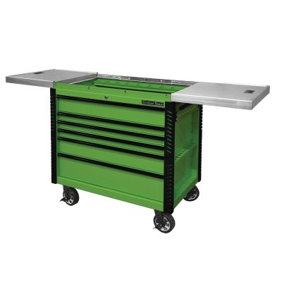 EXTEX4106TCSGNBK image(0) - Extreme Tools 41" 6 Drawer Slide Top Tool Cart, Lime Green