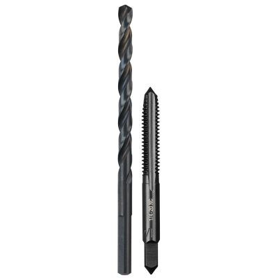 MLW49-57-5534 image(0) - Milwaukee Tool 1/4"-20 NC Straight Flute Plug Tap & #7 Drill Bit