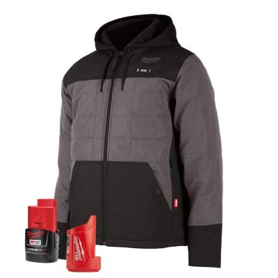 MLW205G-21S image(0) - Milwaukee Tool M12 Heated Axis Hooded Jacket Kit, S - Gray/Black