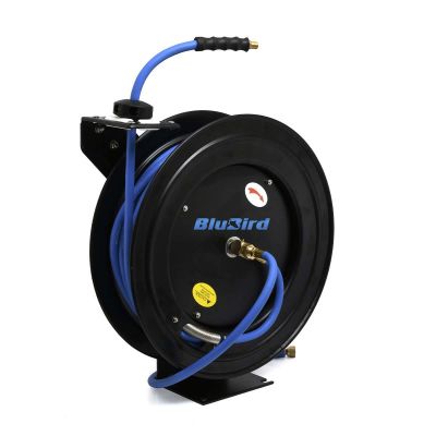 BLBBBR3850 image(0) - BluBird 3/8 Inch. x 50 Feet Retractable Rubber Air Hose Reel