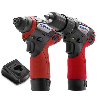 ACDARI12105-K5 image(0) - ACDelco ARI12105-K5 G12 Series 12V Cordless Li-ion 3/8" 2-Speed Drill Driver & �"? Impact Driver Combo Tool Kit with 2 Batteries