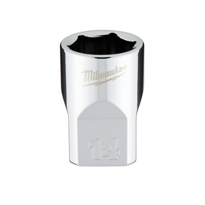 MLW45-34-9084 image(0) - Milwaukee Tool 3/8" Drive 14mm  Metric 6-Point Socket with FOUR FLAT Sides, Vanadium Steel, Chrome