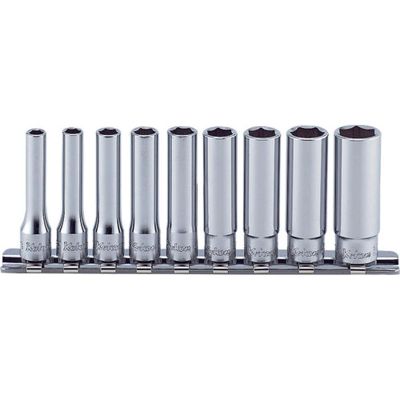 KKNRS2300A-9 image(0) - Ko-ken USA RS2300A/9 1/4 Sq. Dr. Socket set  3/16-1/2 6 point   9 pieces