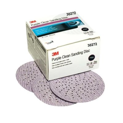 MMM30272 image(0) - 3M PURPLE CLEAN SANDING HOOKIT DISC 3 IN P500 50/BOX