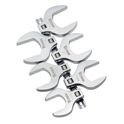 TIT17676 image(0) - Titan 6 Piece 1/2 Inch Drive SAE Jumbo Crowfoot Wrench Set