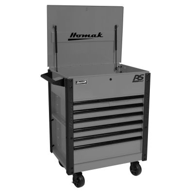 HOMGR06035247 image(0) - Homak Manufacturing 35 in. Pro Series 7-Drawer Service Cart, Grey