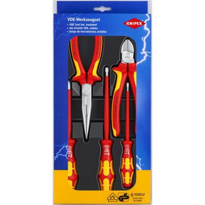 KNP002013 image(0) - KNIPEX 5-Piece Insulated Set (2 Pliers, 3 Wera Screwdrive