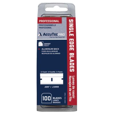 ASR62-0176 image(0) - ACCUTEC PRO AccuTec PRO Blue Single Edge Razor Blade 3 Facet, 100 Pack