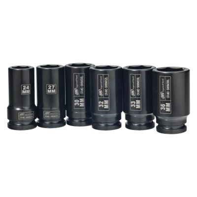 IRTSK6M6LN image(0) - Ingersoll Rand 3/4" Drive Hex Deep Metric Impact Socket Set, 6-Piece