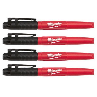 MLW48-22-3104 image(0) - Milwaukee Tool 4PK INKZALL™ Black Fine Point Marker