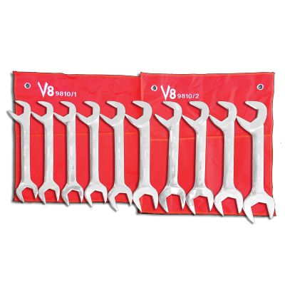 V8T9810 image(0) - V-8 Tools 10pc JUMBO ANGLE WRENCH SET 1-5/16 - 2"