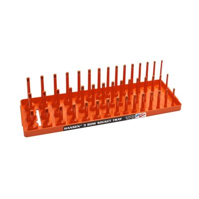 HNE38063 image(0) - Hansen Global 3/8" Metric 3-Row Socket Tray - Orange