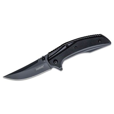 KER8320BLK image(0) - Kershaw Outright Assisted Open Frame Lock Trailing Point Blade EDC Folding Pocket Knife - Black