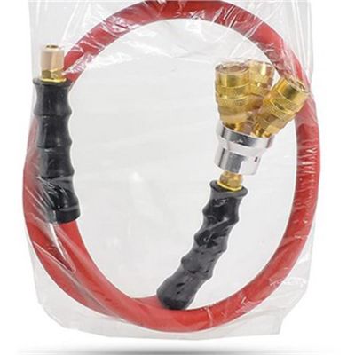 BLBRB3803-3W image(0) - BluBird 3/8" x 3' Lead-in Rubber Air Hose w/ 3 way coupler