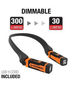 EZRNK15-OR image(0) - E-Z Red ANYWEAR Rechargeable 300 Lumen Dimmable Neck Light - Orange