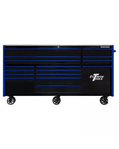 EXTRXQ843016RCBKBL image(1) - Extreme Tools 25th Anniversary Edition RX Series 84"W x 30"D Triple Bank Roller Cabinet with Power Tool Drawer