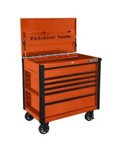 Extreme Tools 41 in. 6-Drawer Tool Cart w/Bumpers, Orange w/Blac