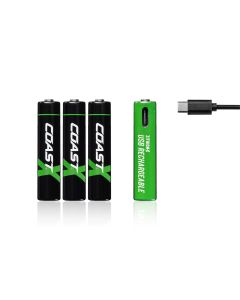 COS31008 image(1) - COAST Products Zithion-X AAA Rechargeable Lithium-Ion Batteries with USB-C Port (1.5V, 750mAh, 4-Pack)