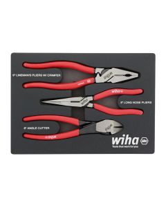 WIHA Tools Set Includes - Long Nose 8.0&rdquo; | 200mm | Angled Cutters 8.0&rdquo; | 200mm | Lineman�s Pliers w/Crimpers 9.0&rdquo; | 225mm