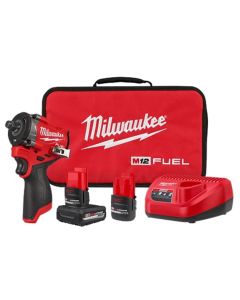 MLW2563-22 image(0) - Milwaukee Tool M12 FUEL Stubby 1/2" Impact Wrench Kit