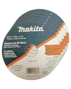 MAK724115-A-25 image(0) - Makita 4 1/2" x 7/8" x 3/64" Super Thin Metal Cut Off Wheel (Pack of 25)