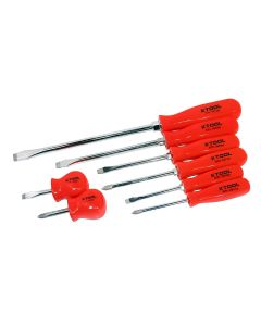 KTI19700 image(0) - K Tool International 8-Piece Screwdriver Set with Orage Square Handles