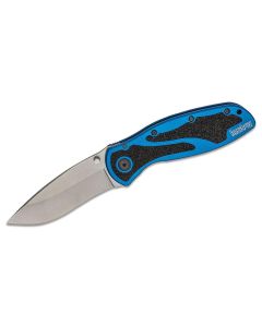 KER1670NBSW image(0) - Kershaw Blur Assisted Open Inset Liner Lock Do-it-All Blade EDC Folding Pocket Knife with Stonewashed Finish - Navy/Black