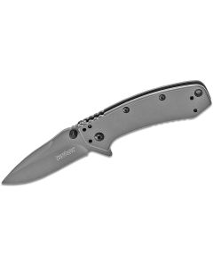 KER1555TI image(0) - Kershaw Cryo Assisted Open Frame Lock with Lockbar Stabilizer Drop Point Blade EDC Folding Pocket Knife - Gray