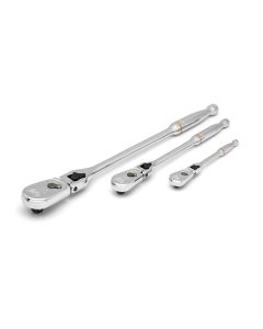 KDT81276T image(0) - GearWrench 3 Piece 1/4 Inch, 3/8 Inch & 1/2 Inch Drive 90-Tooth Locking Flex Head Teardrop Ratchet Set